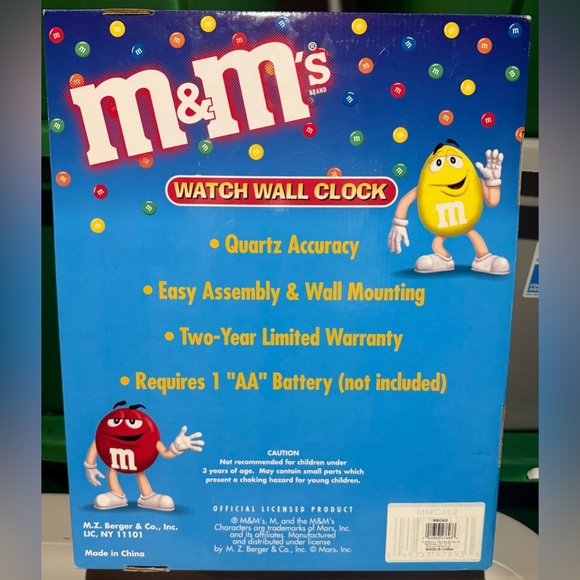 *VERY RARE* Vintage M&M’s Character Watch Wall Clock - 36” Tall Collectible NIB - Picture 2 of 3